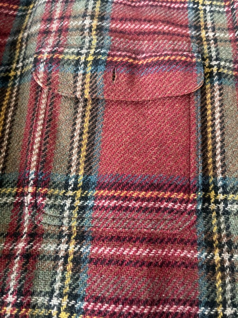 Banana Republic Wool Blend Plaid Shirt Jacket Men’s Large Red Flannel Portugal - Picture 6 of 7